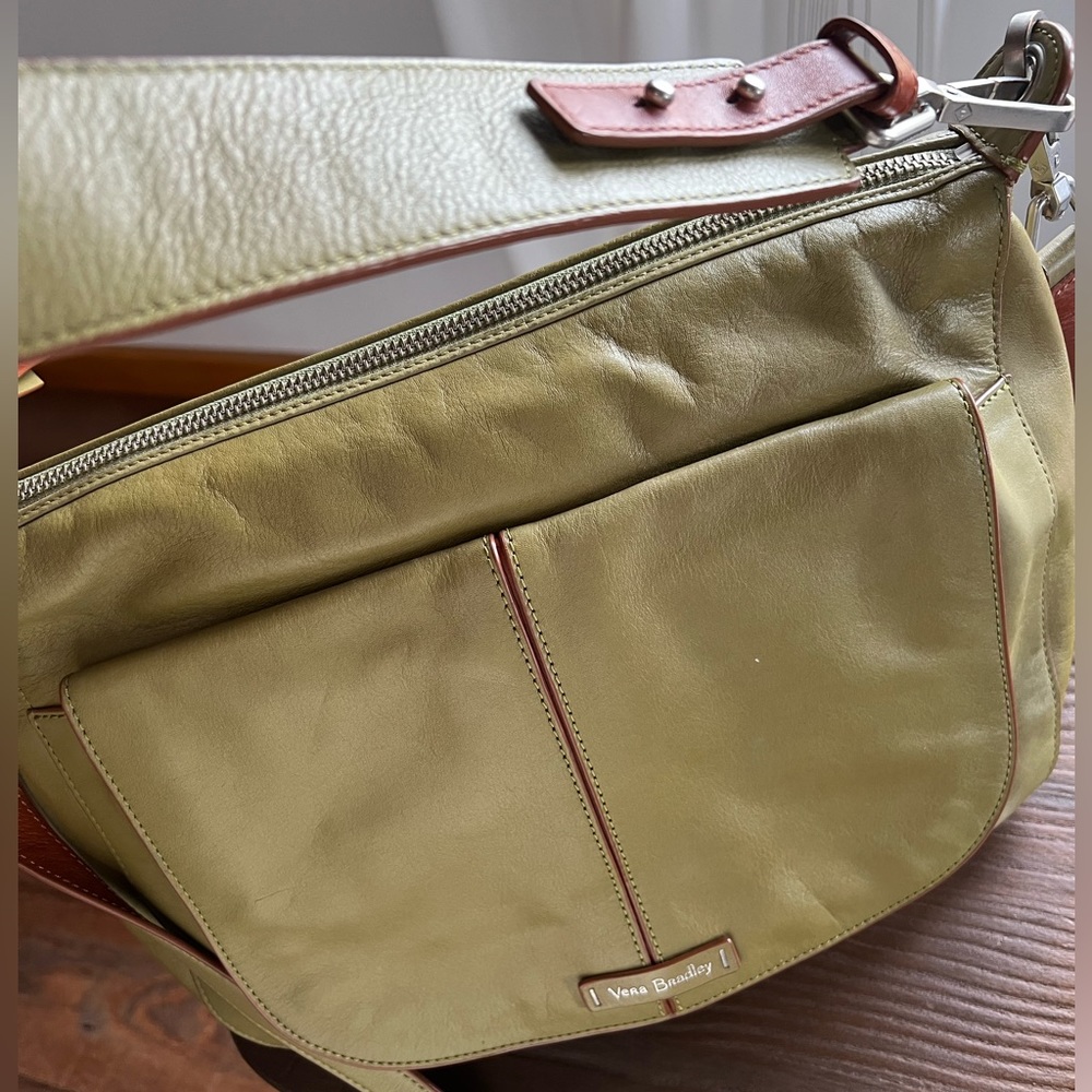 Vera Bradley Women's Green Leather Carson Shoulder Bag/Crossbody Purse - Picture 3 of 8